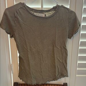 Free People Olive Short Sleeve Tee